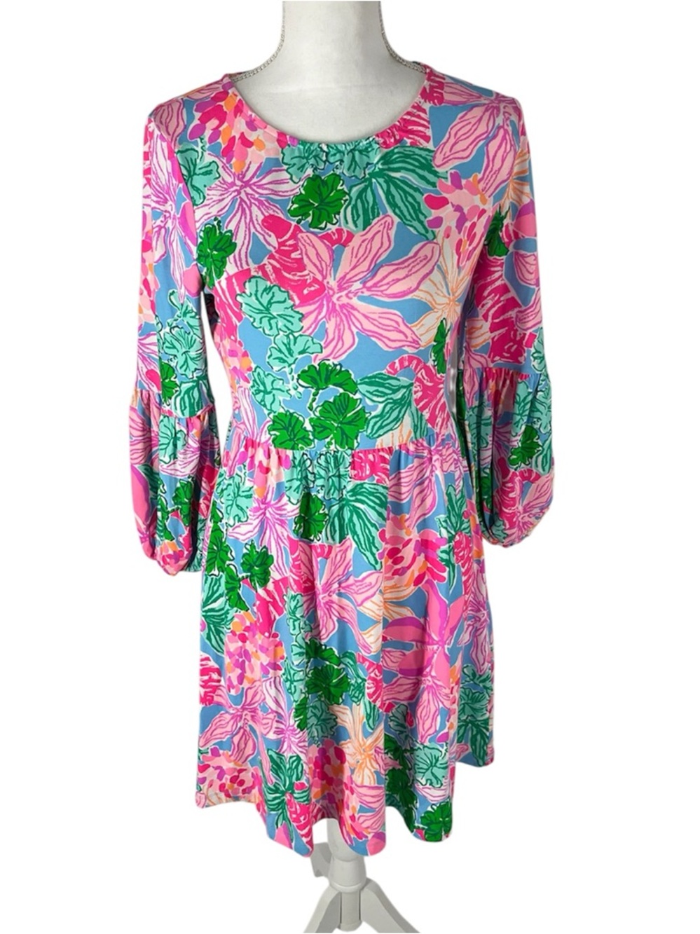 Lilly Pulitzer Auralia Floral Print Fit & Flare Dress Pink Tiger's Lair Small